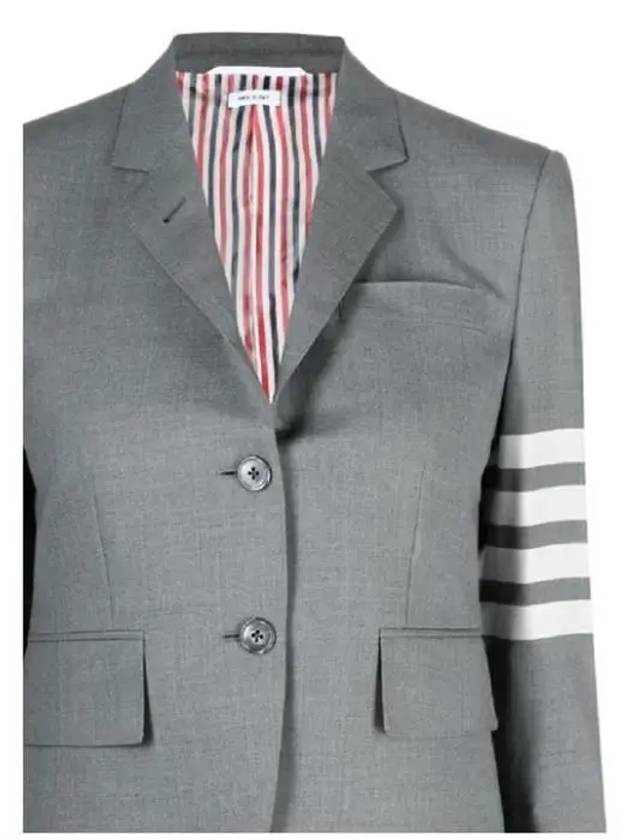 Plain Weave Suiting Classic 4 Bar Jacket Medium Grey - THOM BROWNE - BALAAN 3