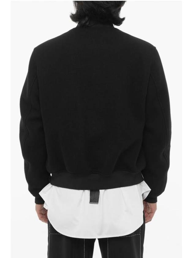 Men's OW Patch Varsity Bomber Jacket Black - OFF WHITE - BALAAN 3