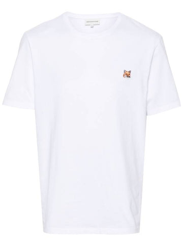 Maison Kitsune Fox Head Patch Classic T Shirt White - MAISON KITSUNE - BALAAN 1