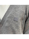 Keve Face Wool V-neck Cardigan Grey Melange - ACNE STUDIOS - BALAAN 8