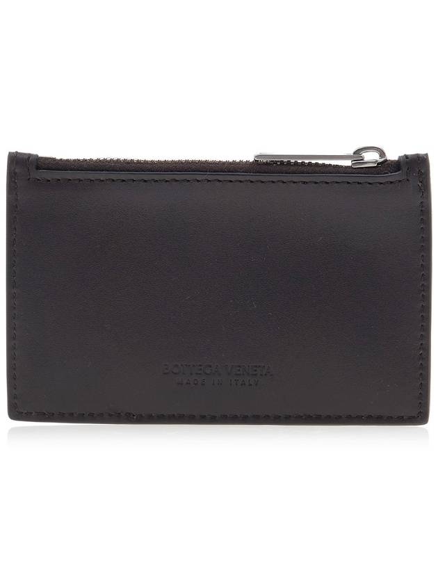 Intrecciato Two-Tone Zipper Card Wallet Fondente - BOTTEGA VENETA - BALAAN.