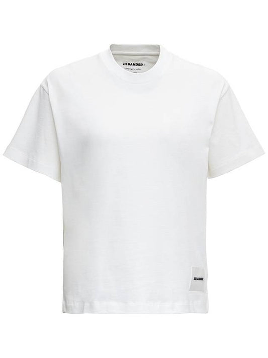 Logo Label Cotton 3 Pack Short Sleeve T-Shirt White - JIL SANDER - BALAAN.