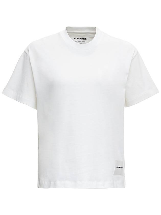 Logo Label Cotton 3 Pack Short Sleeve T-Shirt White - JIL SANDER - BALAAN 1