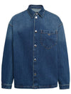 Triangle logo denim shirt jacket GEC066 14EF F0008 - PRADA - BALAAN 1