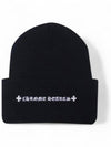 Cross back lettering wool beanie black unisex - CHROME HEARTS - BALAAN 2