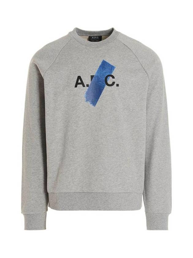 Paint Logo Crew Neck Sweatshirt Grey - A.P.C. - BALAAN 1