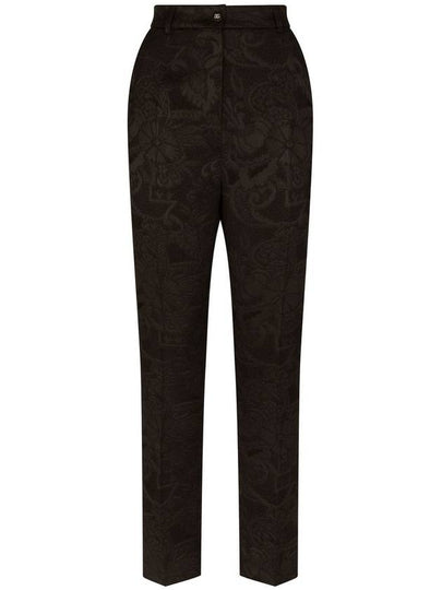 Jacquard Pantalone High Waist Pants Black - DOLCE&GABBANA - BALAAN 2