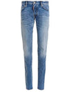 Men's Printing Patch Skinny Jeans Blue - DSQUARED2 - BALAAN 1