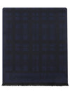 checked wool muffler navy - ERMENEGILDO ZEGNA - BALAAN 4