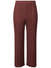 Pleats Please October 23 Monthly Color Pants JF143 Burgundy Brown Wine Pleated - ISSEY MIYAKE - BALAAN 2