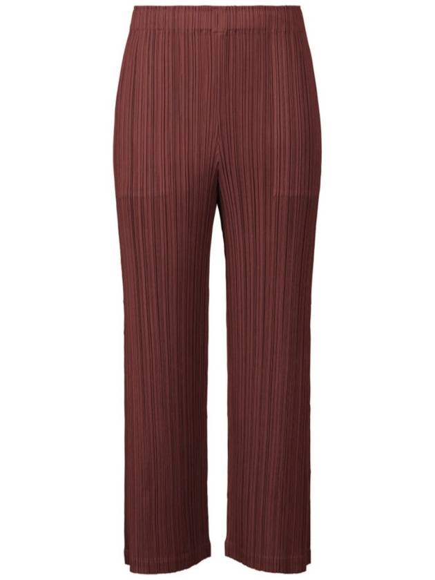 Pleats Please October 23 Monthly Color Pants JF143 Burgundy Brown Wine Pleated - ISSEY MIYAKE - BALAAN 2