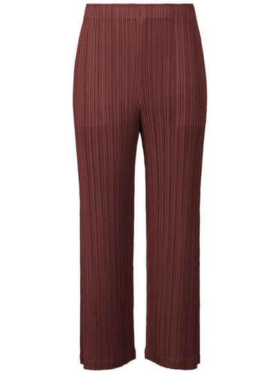 Pleats Please October 23 Monthly Color Pants JF143 Burgundy Brown Wine Pleated - ISSEY MIYAKE - BALAAN 2