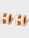 Mini Pop H Earring Rose Gold & Blanc - HERMES - BALAAN 2