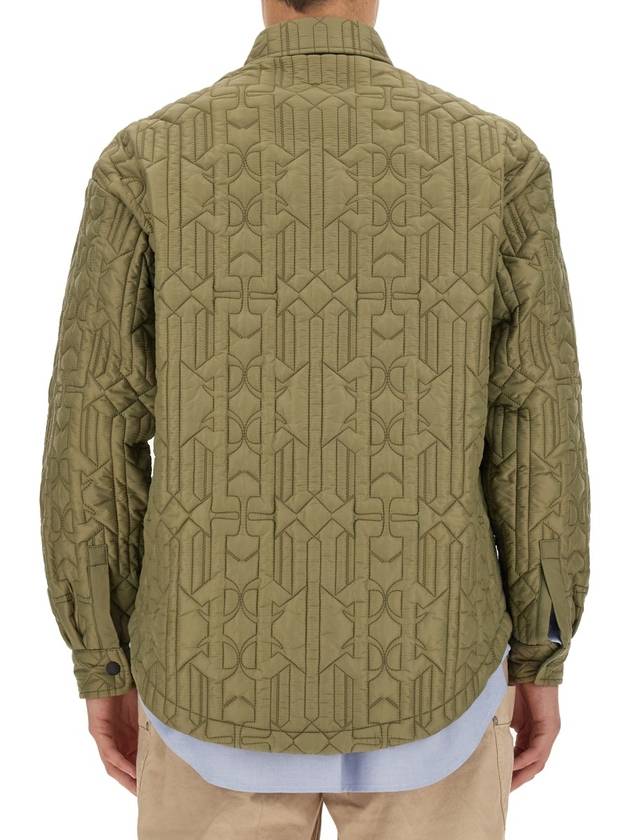 Monogram Quilted Overshirt Green PMEA251E23FAB0015610 - PALM ANGELS - BALAAN 4