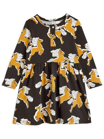 Kids Horse Pattern Dress Black 22750105 99 - MINI RODINI - BALAAN 1