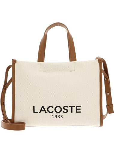 Heritage Canvas Tote Bag Beige - LACOSTE - BALAAN 1