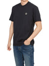 Logo Patch Short Sleeves T-Shirt Navy - STONE ISLAND - BALAAN 5