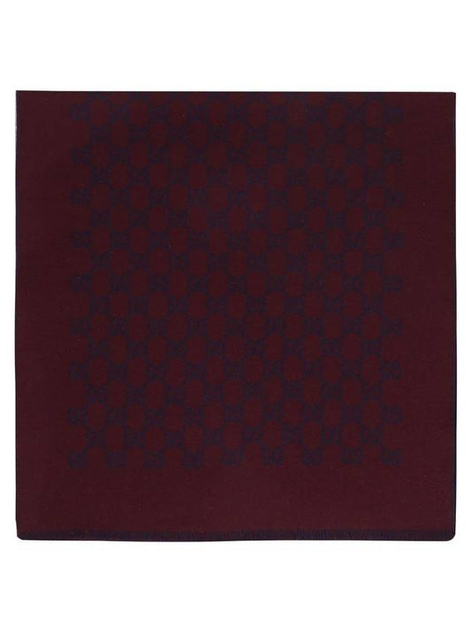 GG jacquard reversible wool scarf muffler blue wine - GUCCI - BALAAN.