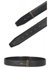 T Logo Buckle Reversible Leather Belt Black - TOM FORD - BALAAN.