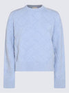 Intrecciato Wool Knit Top Light Blue - BOTTEGA VENETA - BALAAN 3