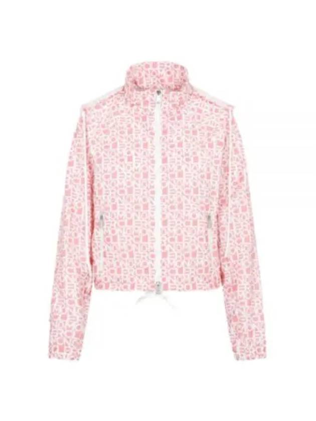 Women's Alose Logo Print Zip-up Jacket Pink White - MONCLER - BALAAN 2