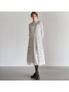 Women's Lace Tiered Printing Shirring DressWhite - MITTE - BALAAN 5
