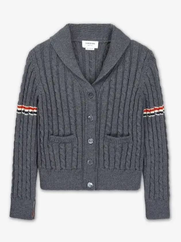 RWB striped cable knit cardigan FKC621AY1024 - THOM BROWNE - BALAAN 2