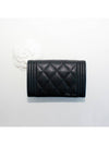 Boy  Flap Card Holder Grained Calfskin Gold Black - CHANEL - BALAAN 6