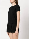 Logo Shrunken Cotton Jersey Short Sleeve T-Shirt Black - ALEXANDER WANG - BALAAN 8