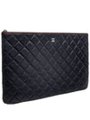 Women s A82552 Cavier Skin Classic COCO Silver Logo Large Clutch - CHANEL - BALAAN 2