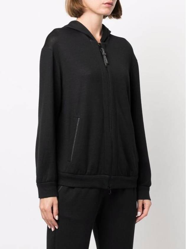 Women's Monilli French Terry Zip-Up Hoodie Black - BRUNELLO CUCINELLI - BALAAN 5