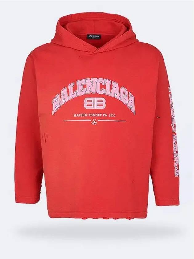 BB Logo Hoodie Red - BALENCIAGA - BALAAN.