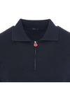 UMK1331 DARK NAVY Knit Zipper Polo Blue Short Sleeve T shirt - KITON - BALAAN 3