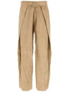 Suede Belt Strap Slacks Beige - AMI - BALAAN 2