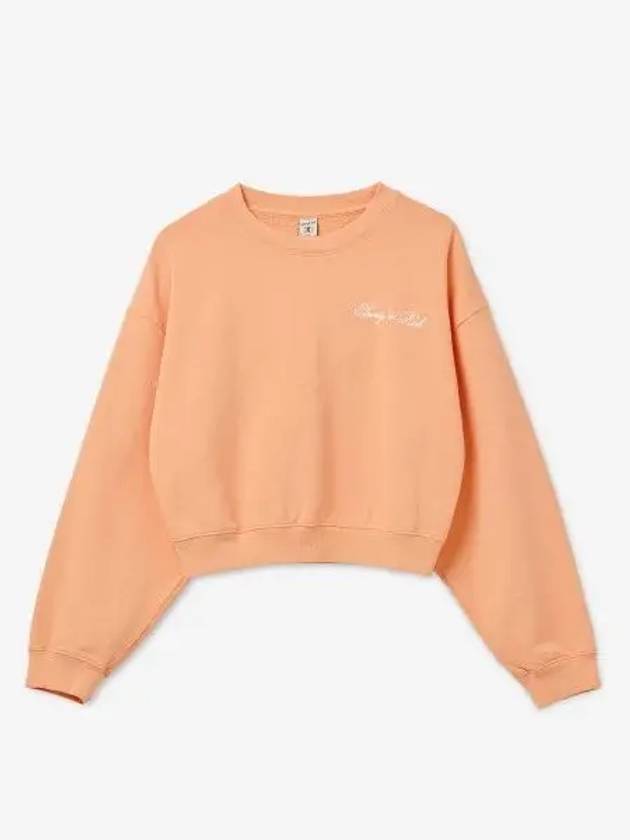 Logo Print Cotton Long Sleeve T-Shirt Peach - SPORTY & RICH - BALAAN 2