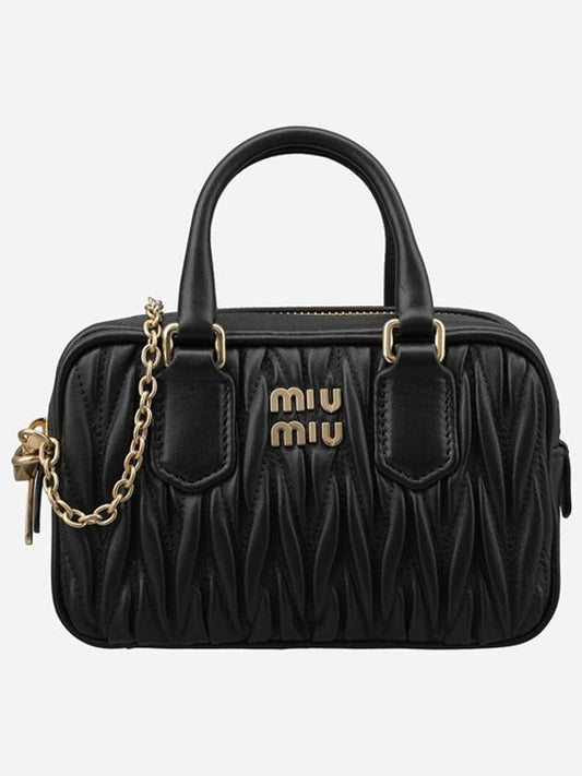 Macerate Nappa Leather Mini Bag Metal Black - MIU MIU - BALAAN 2