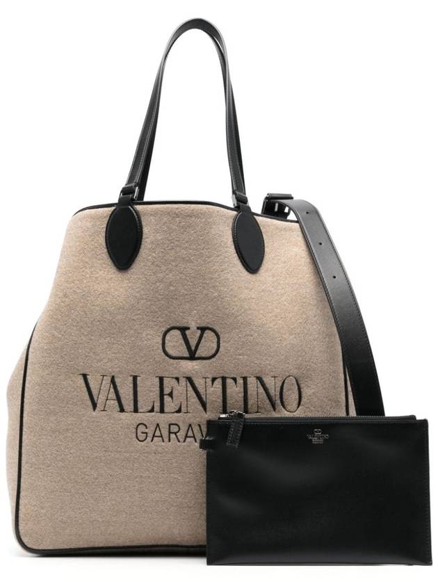 Toile Iconographe Reversible Tote Bag Beige - VALENTINO - BALAAN 4