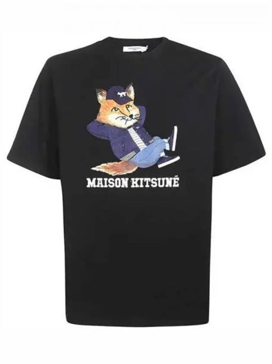 Dressed Fox Print Easy Cotton Short Sleeve T-Shirt Black - MAISON KITSUNE - BALAAN 2