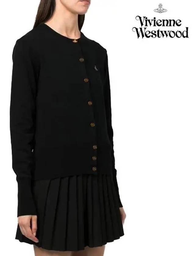 Logo Patch Cardigan Black - VIVIENNE WESTWOOD - BALAAN 3