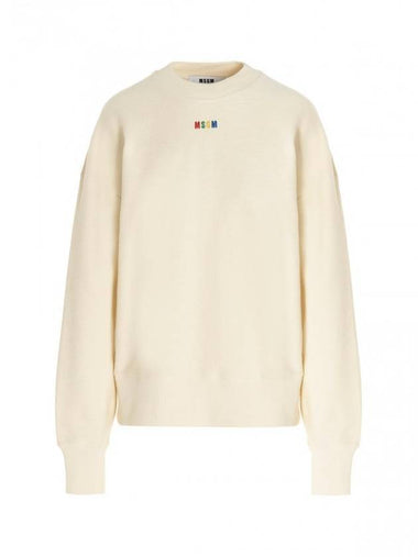 Embroidered Rainbow Micro Logo Sweatshirt Light Yellow - MSGM - BALAAN 1