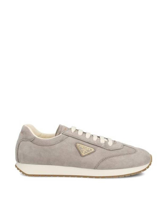 Rank Suede Low Top Sneakers Grey - PRADA - BALAAN 1