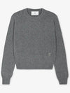 Heart Logo Cashmere Knit Top Grey - AMI - BALAAN 3