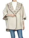 Reseda Hooded Poncho Jacket Ivory - MAX MARA - BALAAN 7