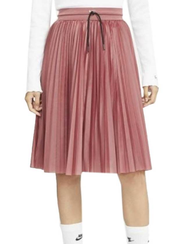 Women's Pleated Skirt Burgundy - NIKE - BALAAN.