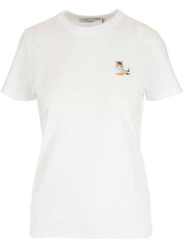 Dressed Fox Patch Classic Cotton Short Sleeve T-Shirt White - MAISON KITSUNE - BALAAN 1