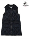 Women’s Scallop Quilted Long Vest 1062LBGNNAVY - BLACK&WHITE - BALAAN 1