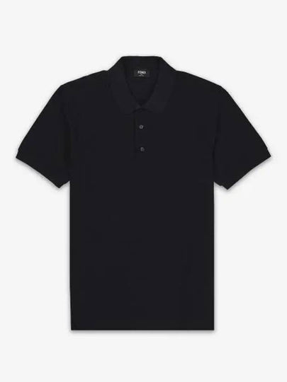 Piqué Polo Shirt Black - FENDI - BALAAN 2