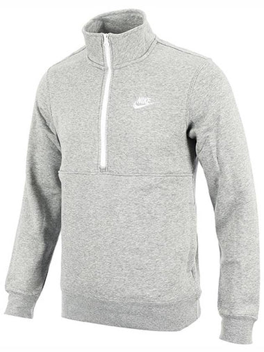 Sportswear Club Half Zip Top Sweatshirt Grey - NIKE - BALAAN 1