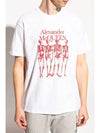 Skull Logo Print Short Sleeve T-Shirt White - ALEXANDER MCQUEEN - BALAAN 5