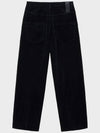 Velvet texture wide denim pants black - NOIRER - BALAAN 10